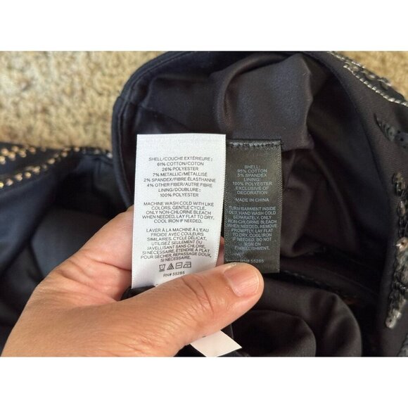 EXPRESS ZARA Sequin Tweed Mini Skirt Bodycon Partywear Stretch Career Sz XS READ - Picture 2 of 14